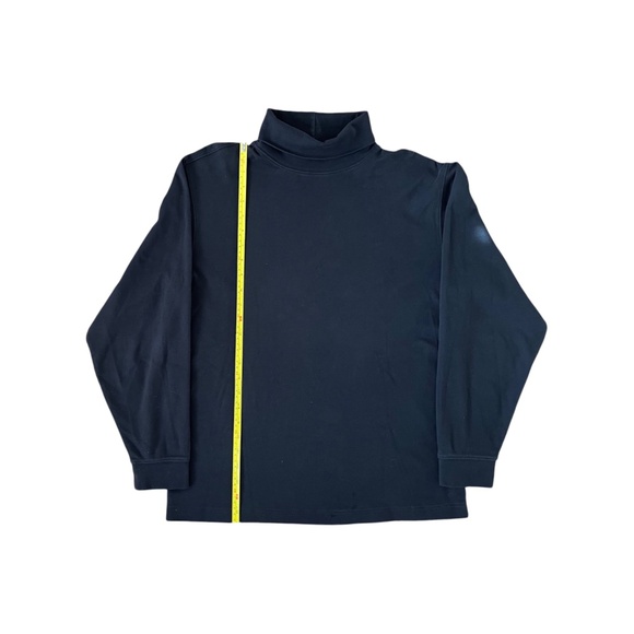 LL Bean Men's Long Sleeve Turtleneck Shirt Size M Black Traditional Fit Cotton - Picture 4 of 8